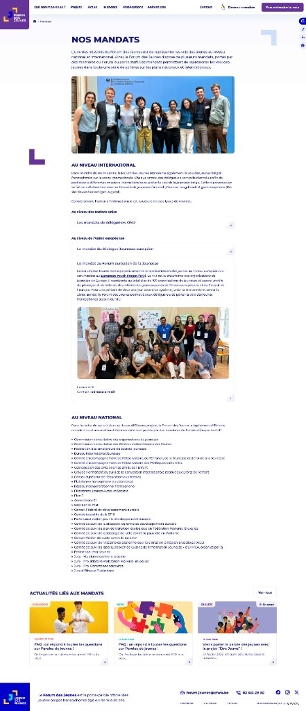 Groupe de jeunes représentant le Forum des Jeunes